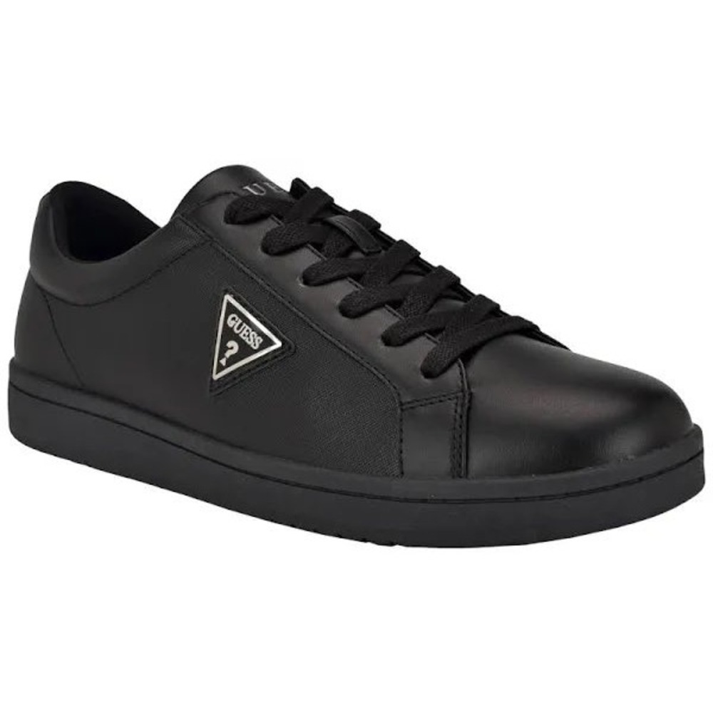 Guess Lacket Mens Black Faux Leather Low Top Sneakers Size 10 M NEW - Picture 9 of 12